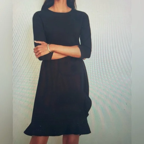 Ann Taylor | Dresses | Ann Taylor Petite Ponte Ruffle Dress In Black |  Poshmark